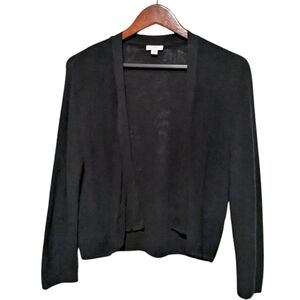 J. Jill Rib Knit Black Women's Cardigan M Hip Length